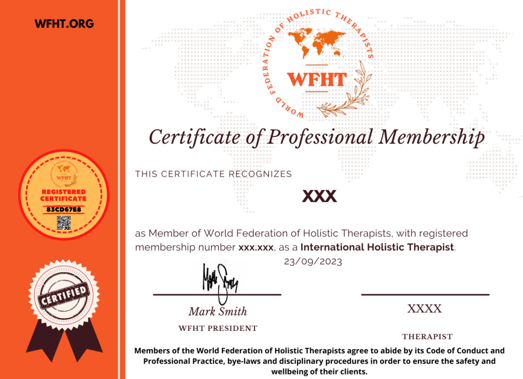Register – Certificates – World Federation of Holistic Therapists